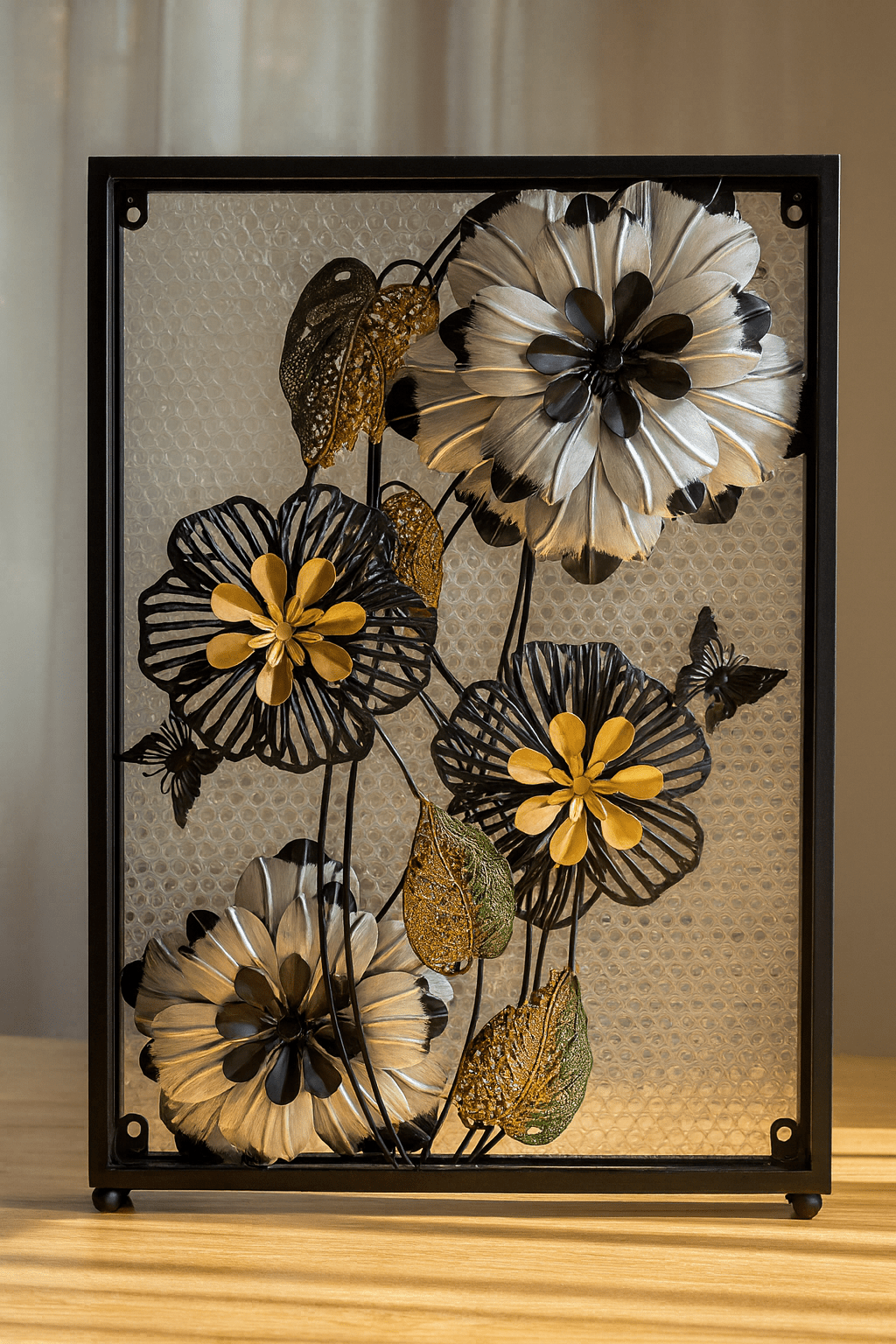 3D Metal Floral Wall Art Ⓢ